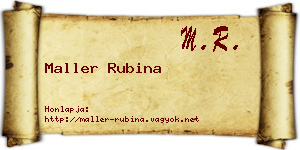 Maller Rubina névjegykártya